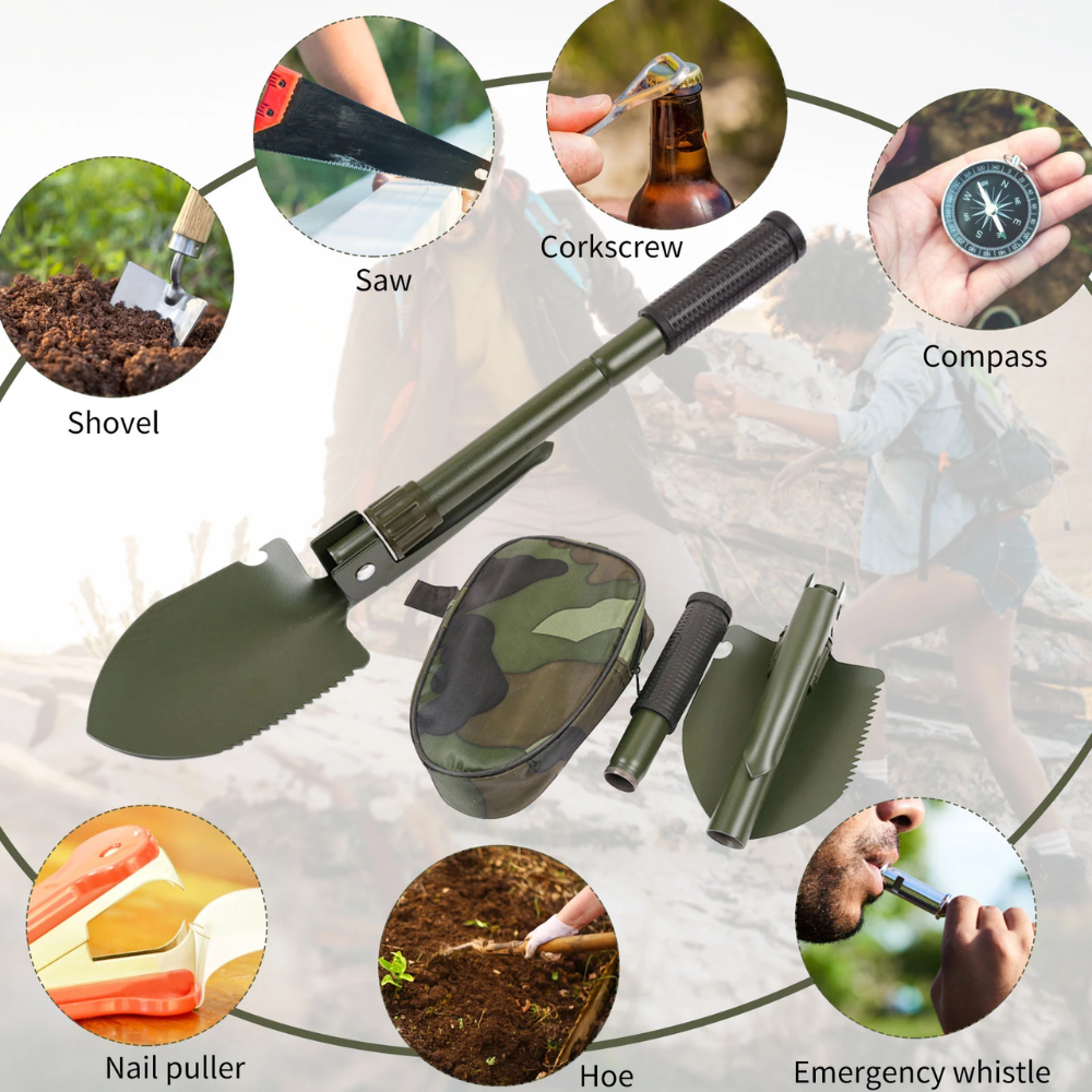 3-in-1 Military Folding Camping Shovel