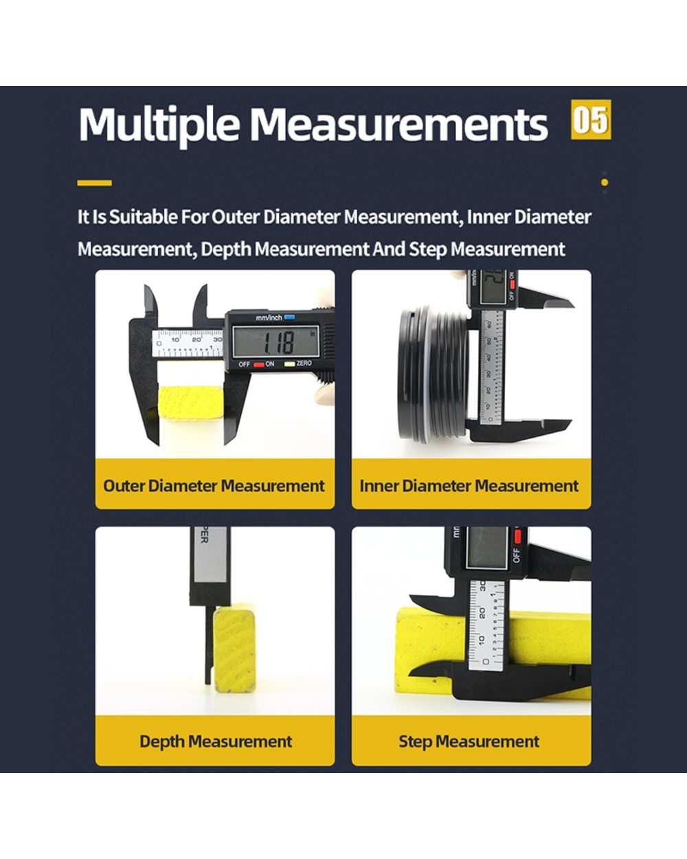 Digital Caliper With Large LCD Screen