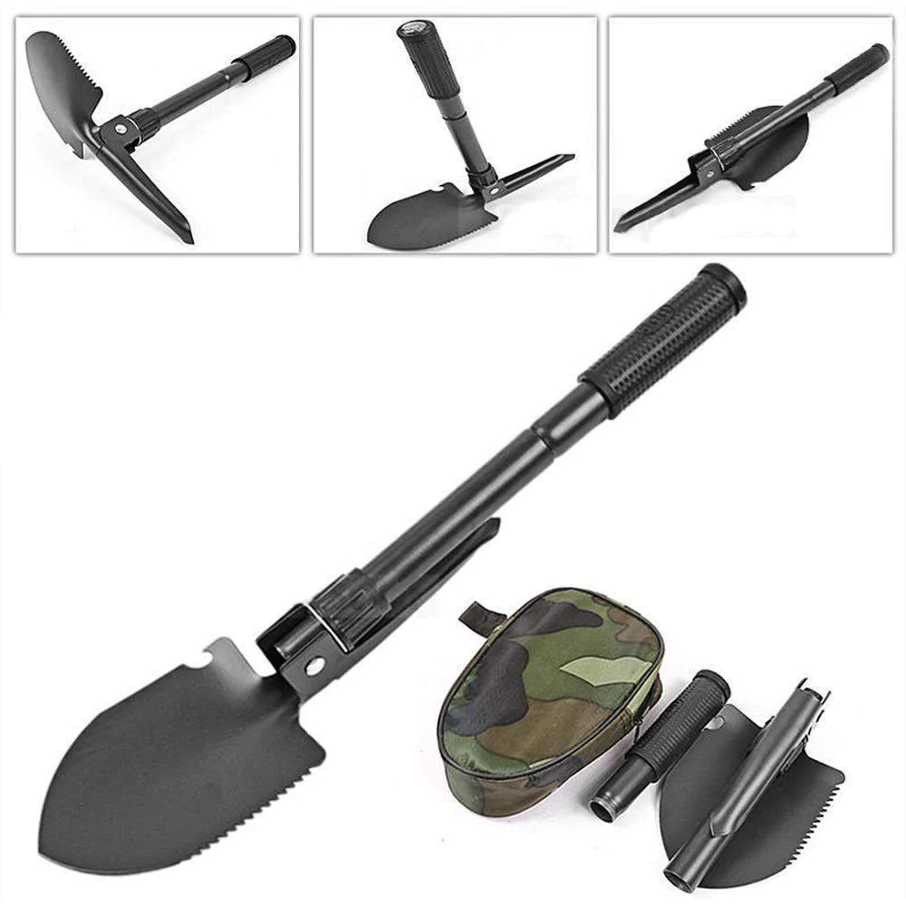 3-in-1 Military Folding Camping Shovel