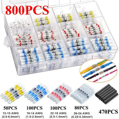 Solder Seal Wire Connectors Heat Shrink Waterproof Electrical Wire Terminals Connectors Kit