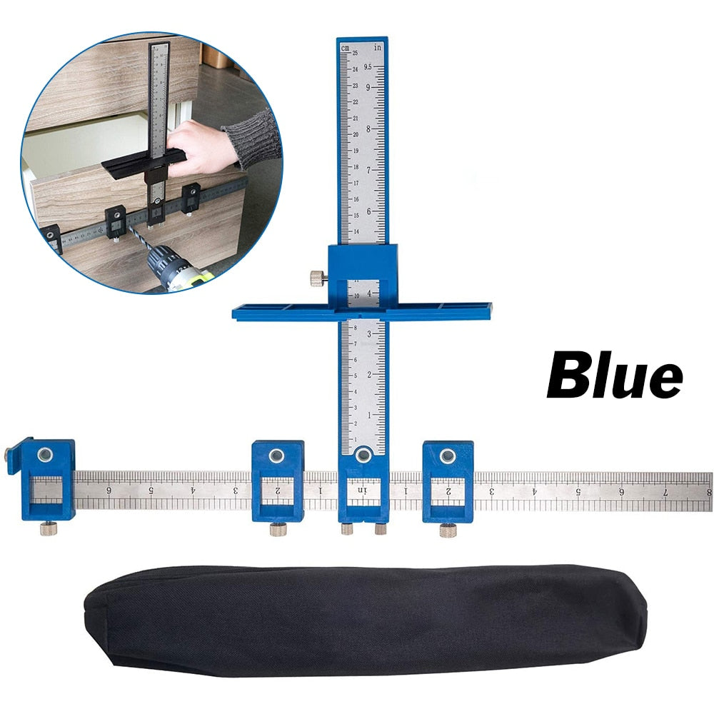 Drill Measuring Adjustable Punch Positioning Ruler Tool