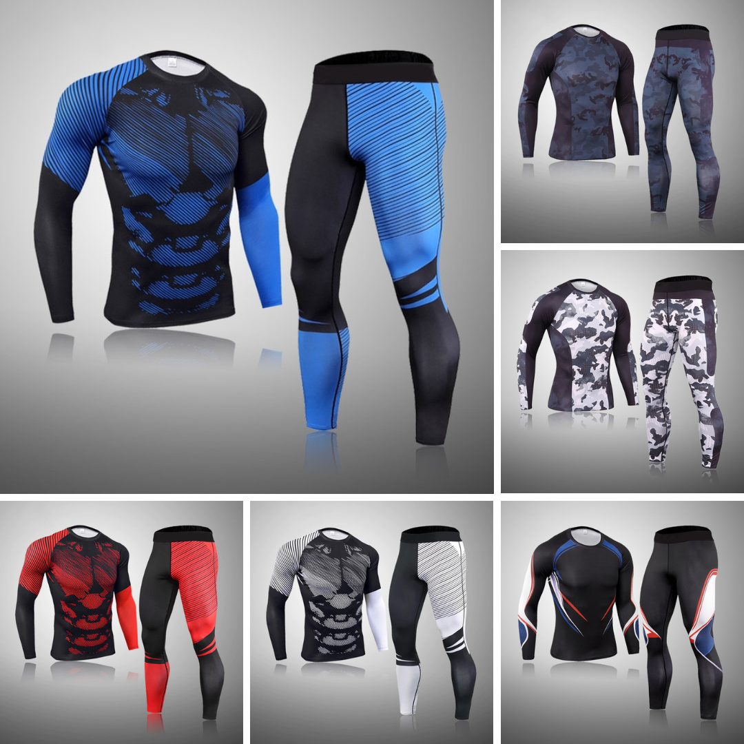 Men's Compression Speed Line Thermal Quick Dry Underwear Full Set