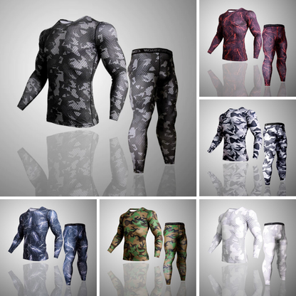 Men's Compression Thermal Camoflauge Quick Dry Underwear Full Set