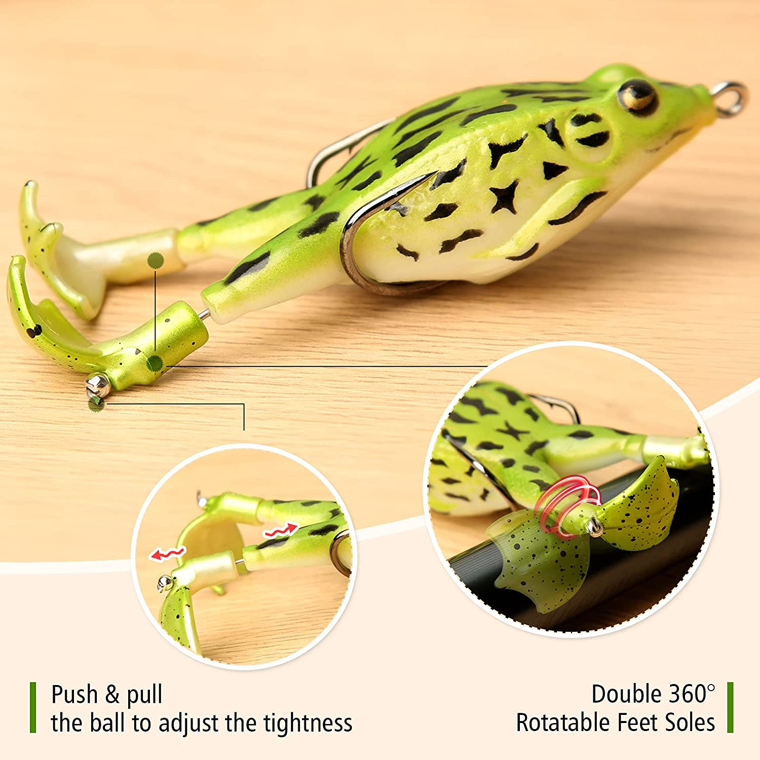 2.5cm/3g Mini Frog Fishing Lures With Spoon Double Hooks Artificial Fake  Bait Soft Jump Frog Bait 