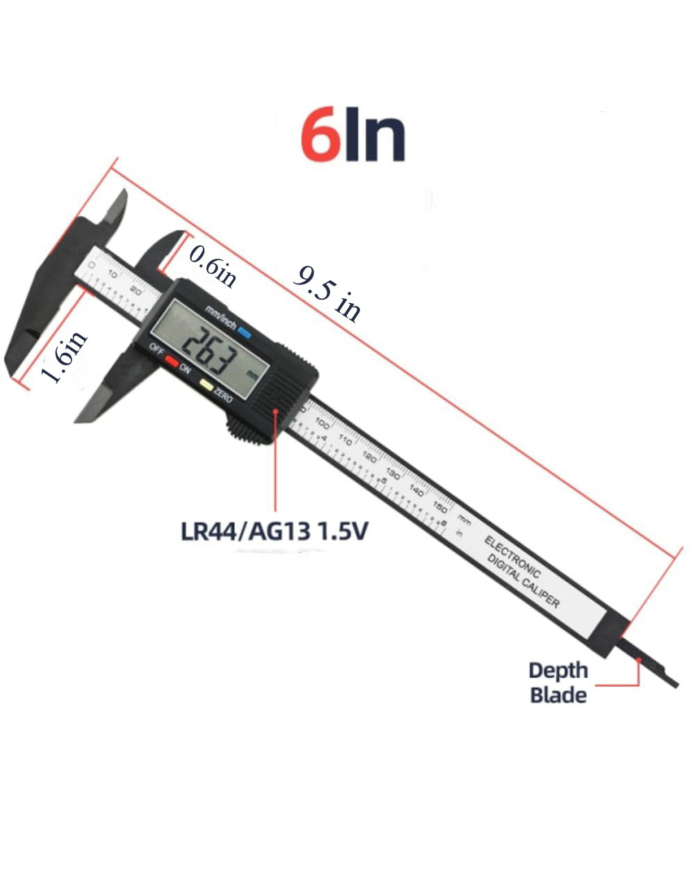 Digital Caliper With Large LCD Screen