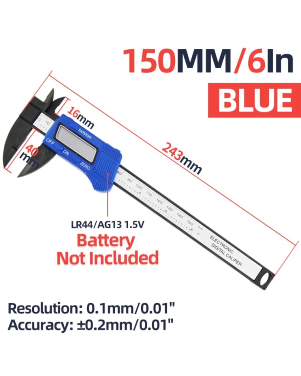 Digital Caliper With Large LCD Screen